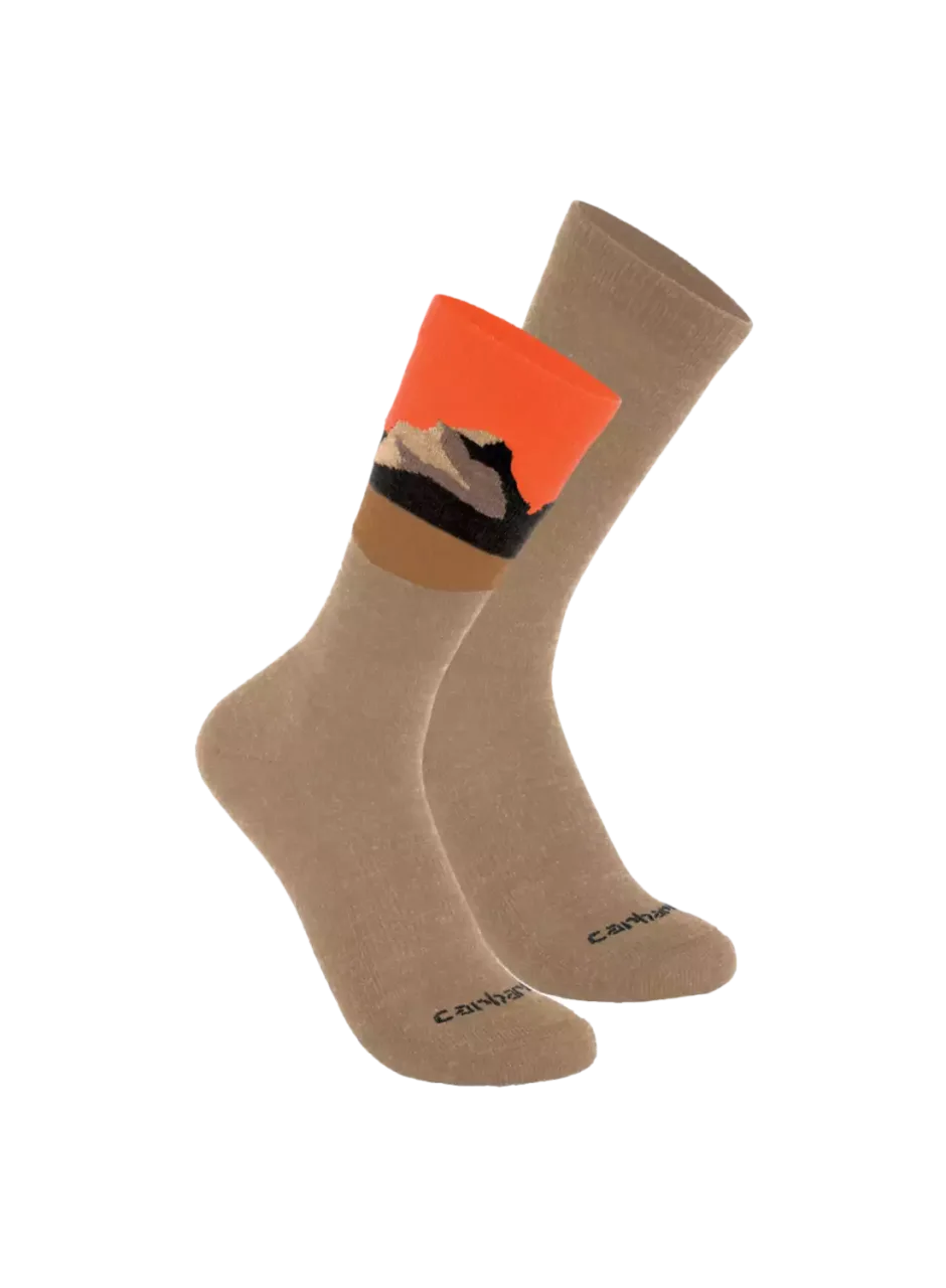 Midweight Synthetic-Wool Blend Mountain Crew Sock 2 Pack