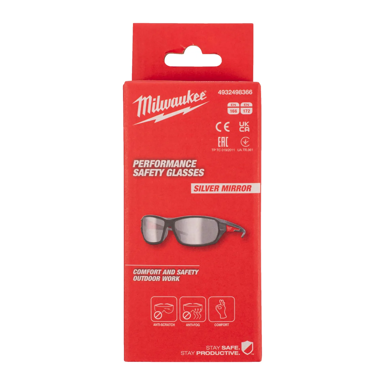 LUNETTE PERFORMANCE FINITION MIROIR ARGENT AS/AF - 1PC Performance Safety Glasses