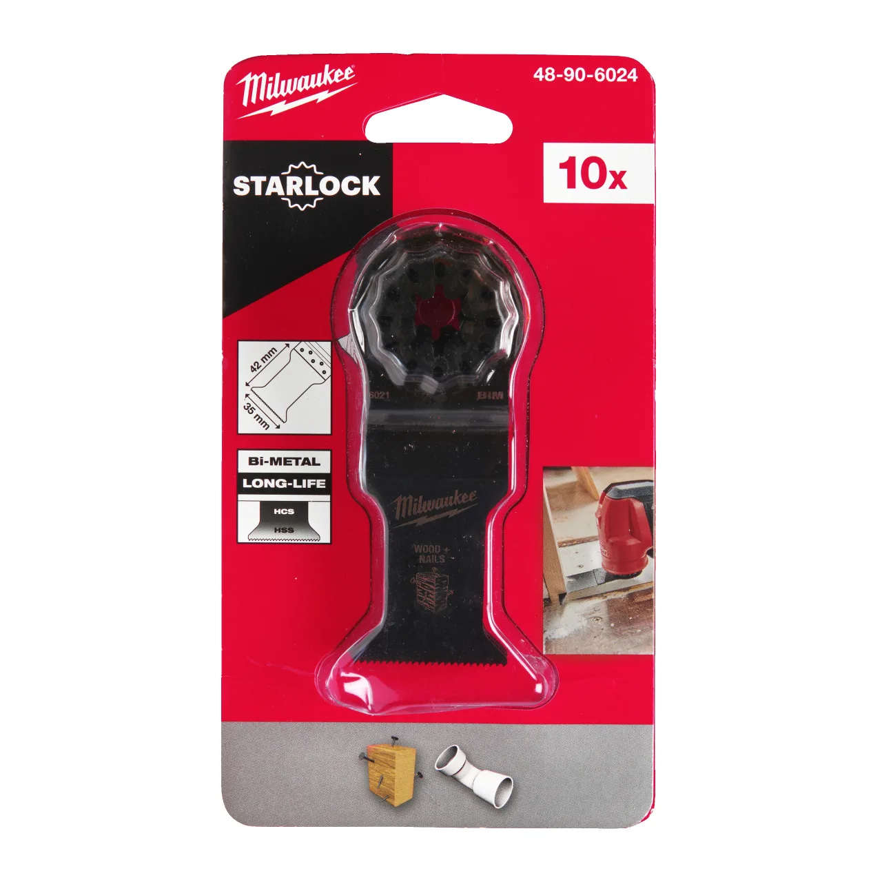 Lame Bi-métal coupe plongeante pour le Bois clouté 35mm, une plus grande durée de vie Multi-tool accessories -Starlock multi-material blades