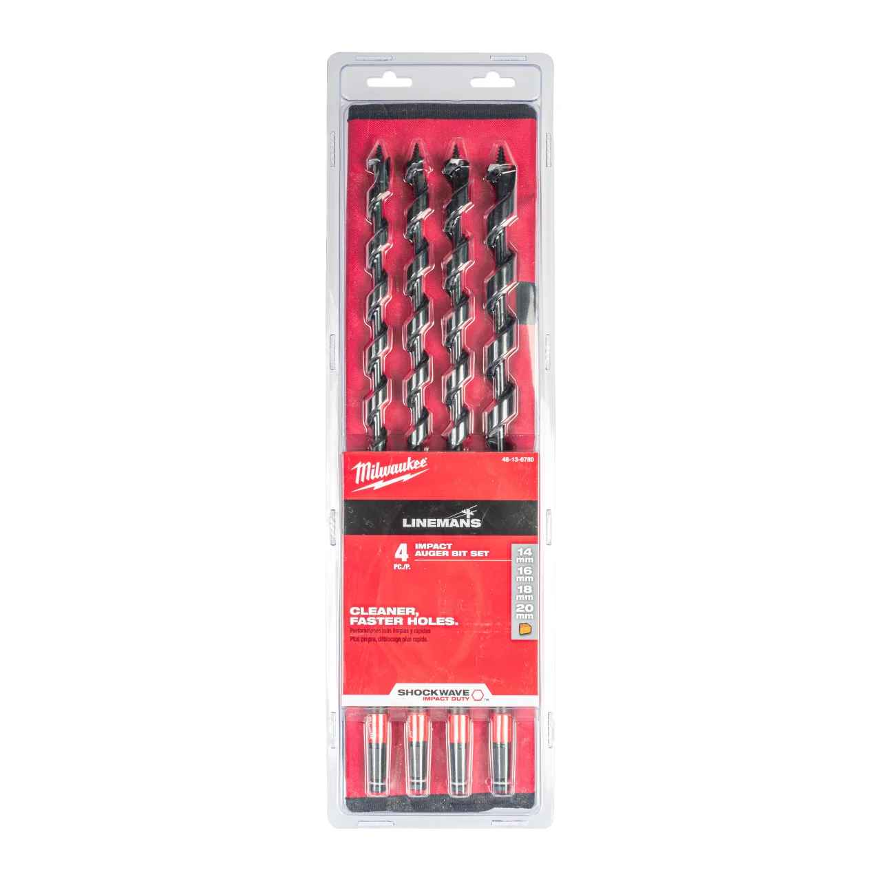 Ensemble de 4 pièces dans une pochette. Impact Auger Bits / sets