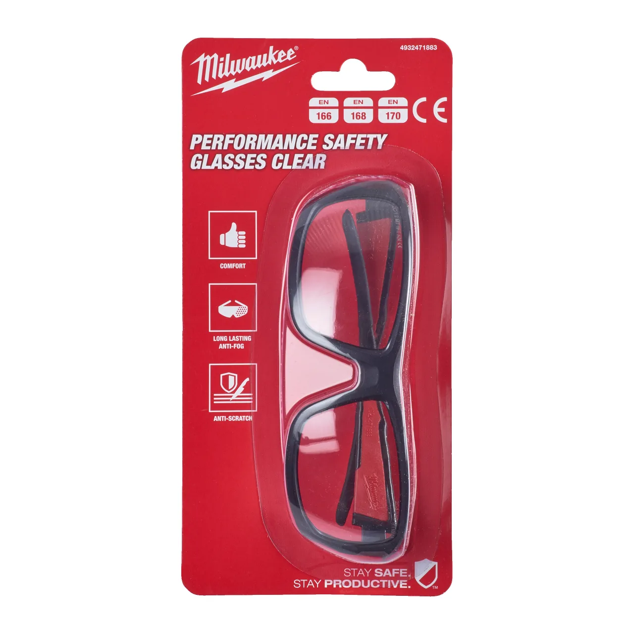 Lunettes de sécurité claires Performance -1pc Performance Safety Glasses