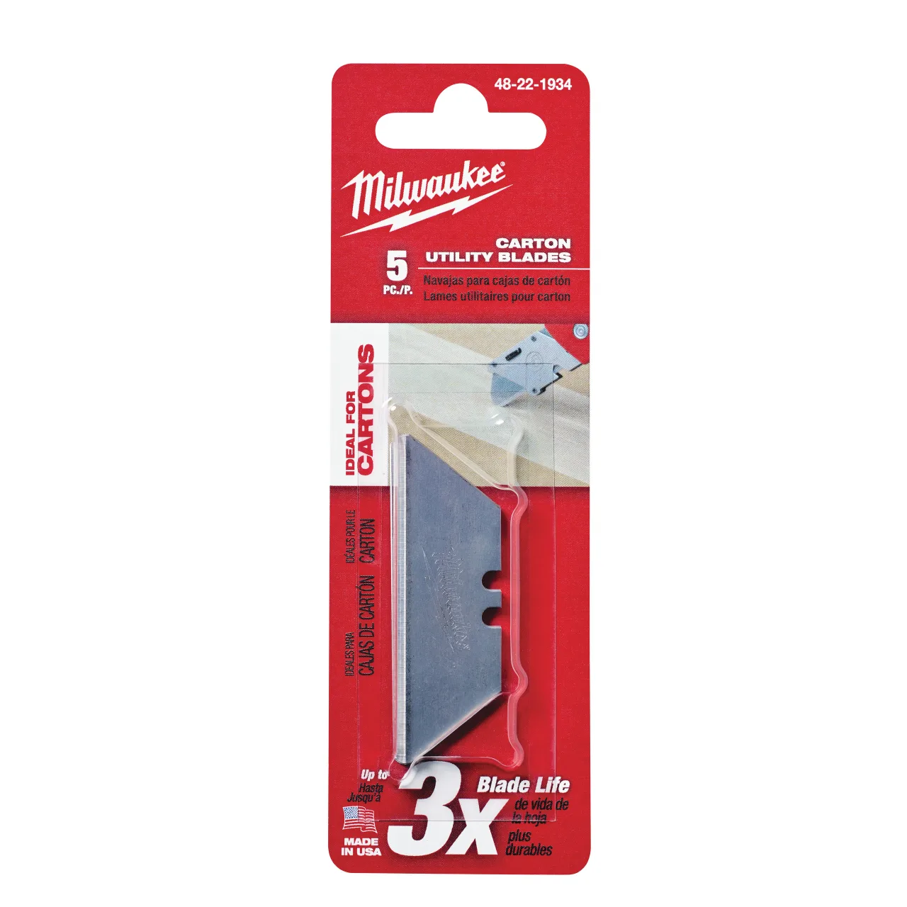 Lame trapèze de sécurité (pointes arrondies) Utility knife blades