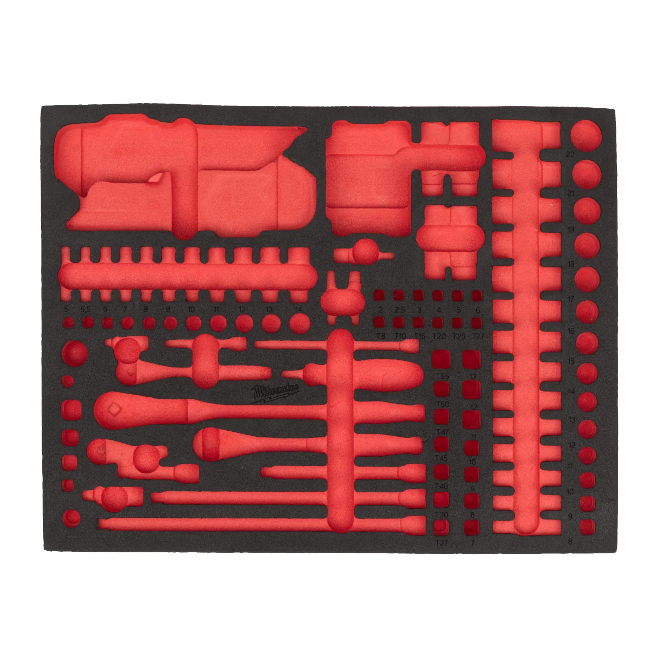 Insert en mousse de remplacement pour set de 60 pièces cliquet 1/2'' et douilles à choc. 60 pc 1/2'' Ratchet and Impact Socket Set Foam Insert