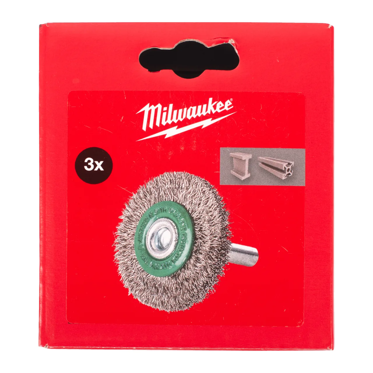 Brosse circulaire S6 60x13 mm en acier, fils ondulés 0,3 mm – lot de 3 pièces. Wheel Brushes Shank 6mm Crimped Wire