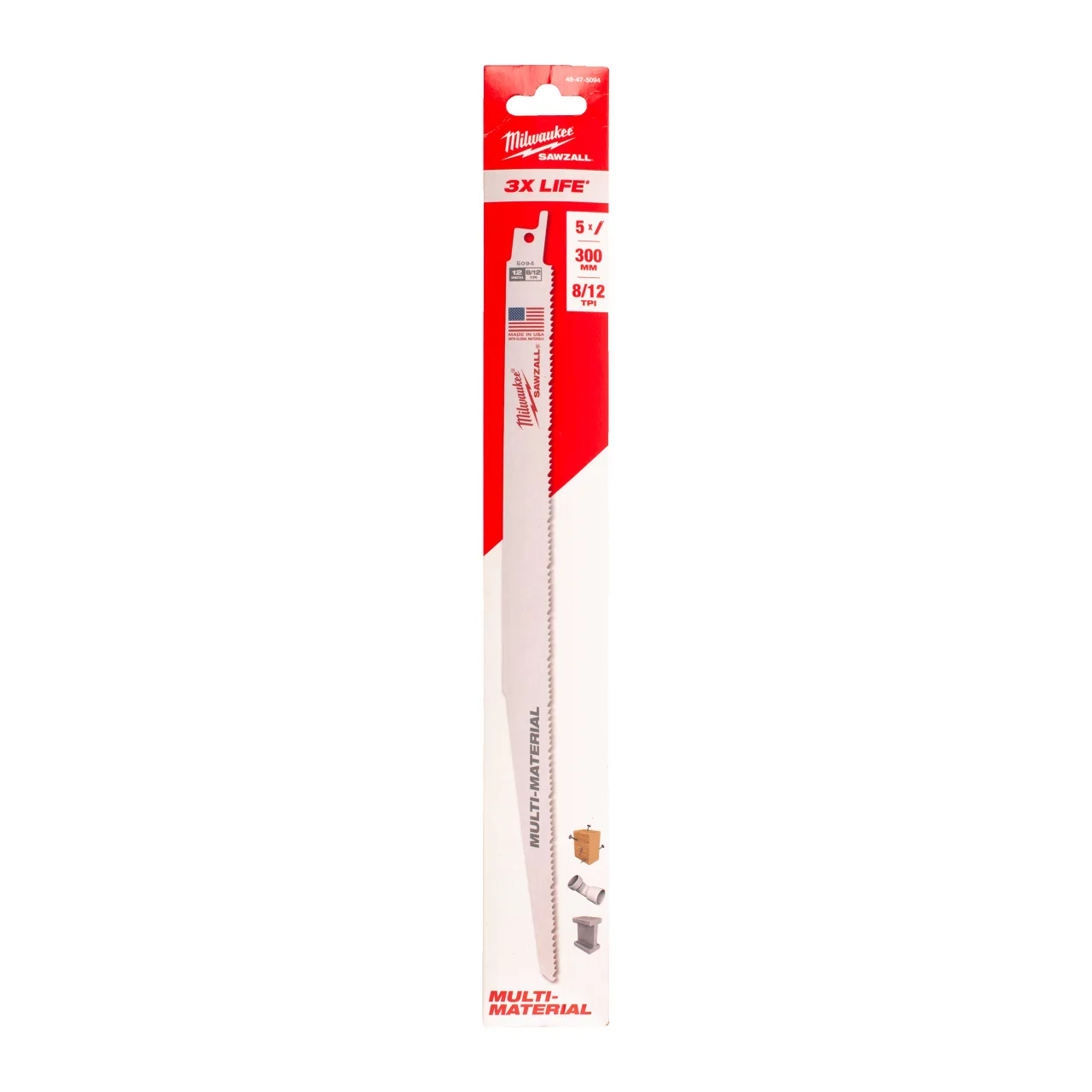LAME SCIE SABRE 300MM (X5) Universal Blades (Wood / Metal / Plastic)