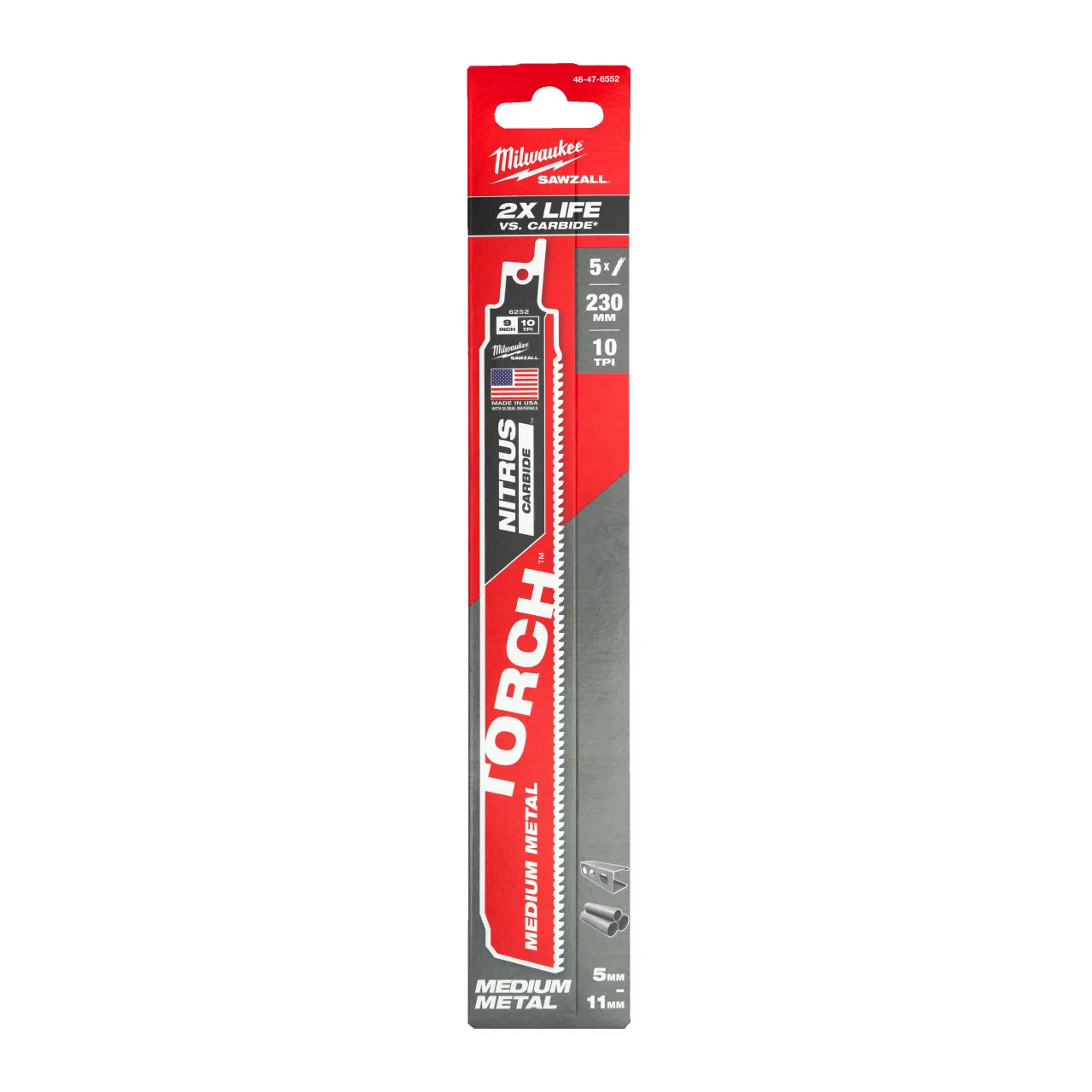 LAME SCIE SABRE TORCH™ NITRUS 230X10 -5PC Metal: Torch with Nitrus Carbide