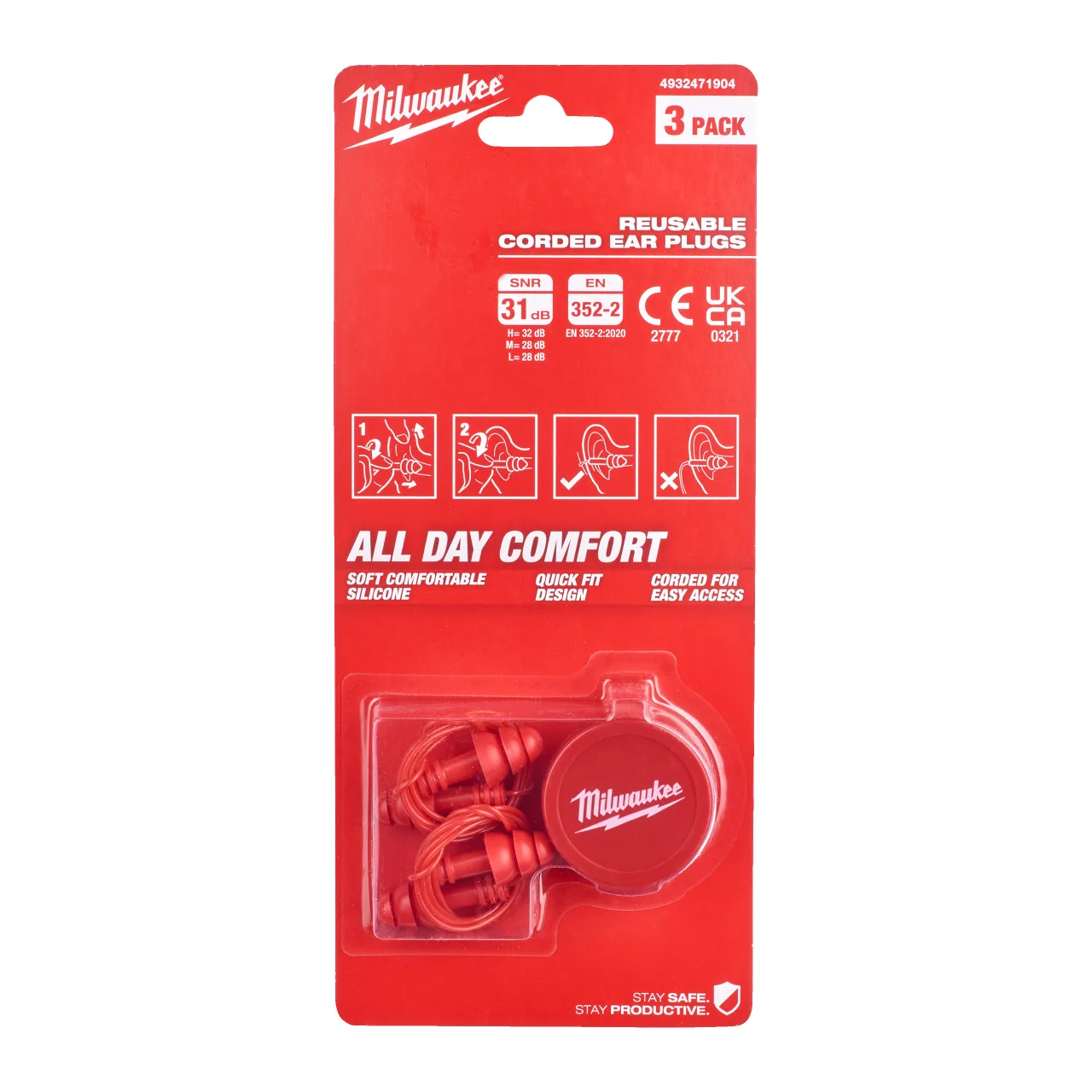 Bouchons d'oreilles réutilisables Reusable Ear Plugs Corded