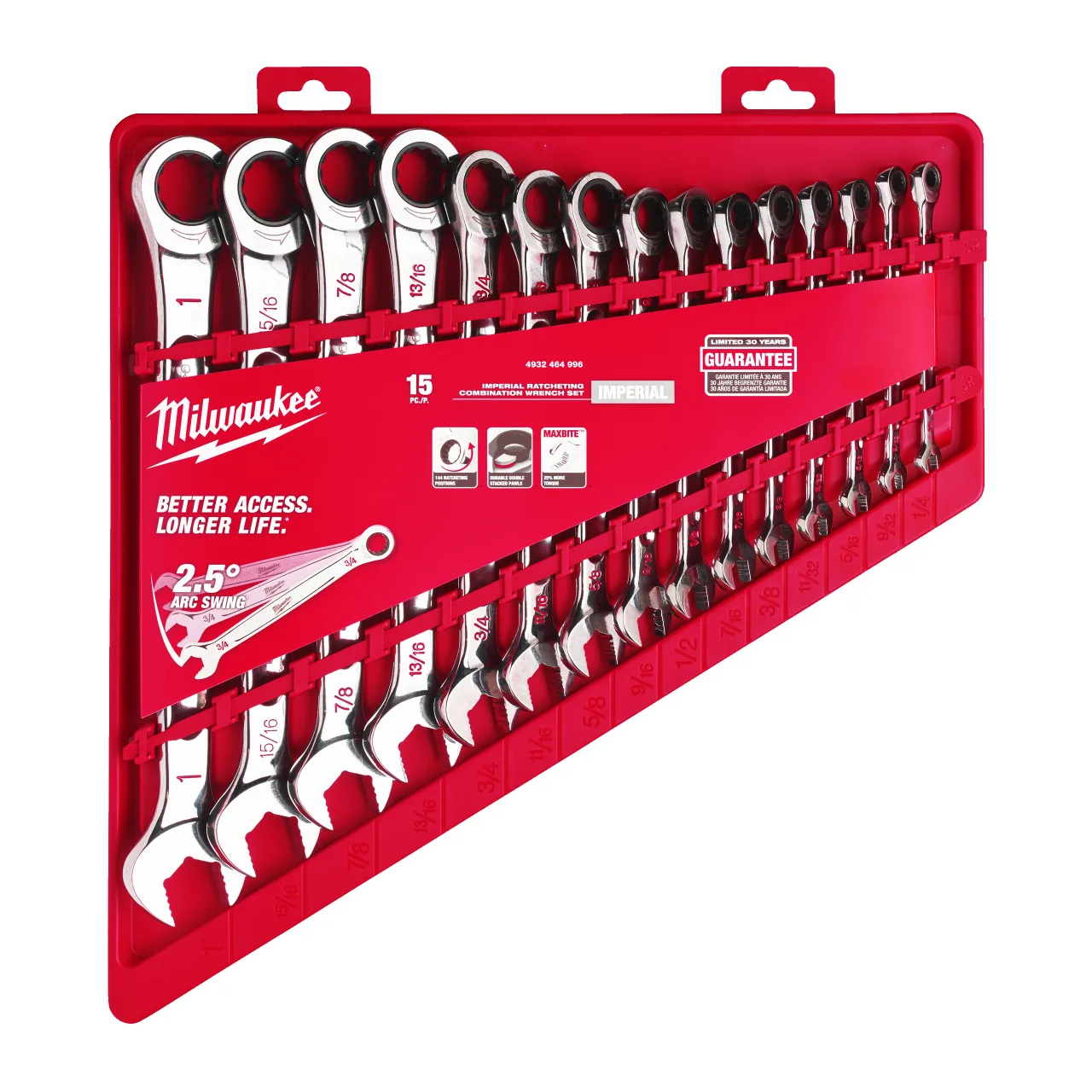 Set de 15 clés à cliquet impériales  – MAX BITE Maxbite Ratcheting Combination Spanner Sets