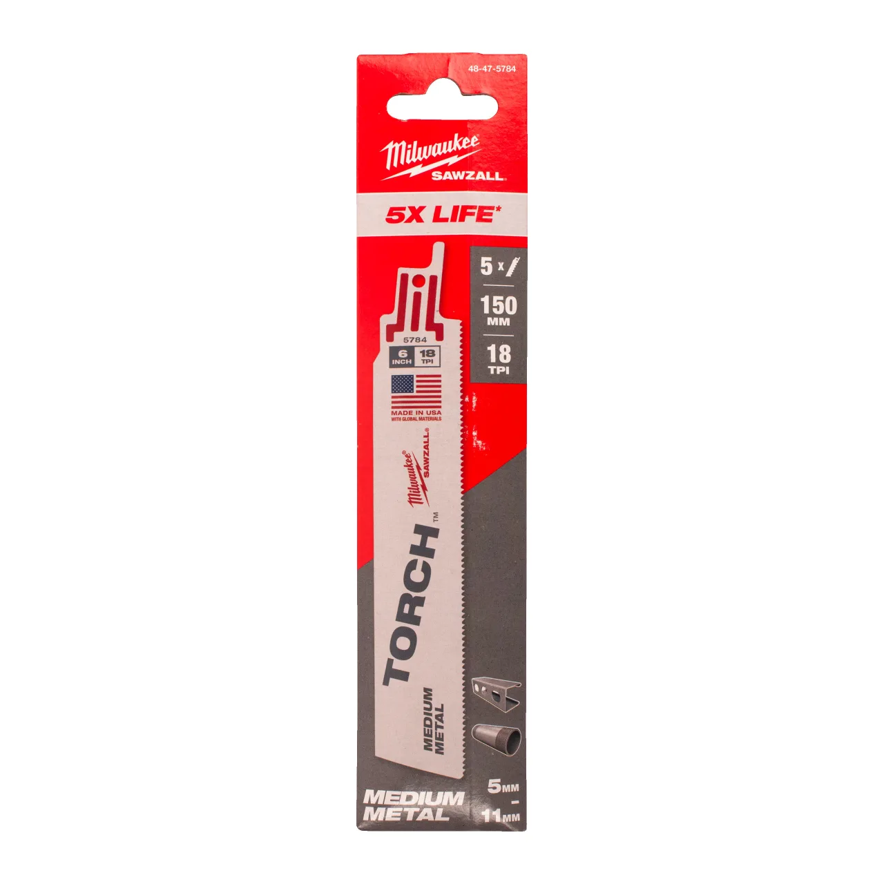 LAME SCIE SABRE TORCH 150MM (X5) Metal: Torch