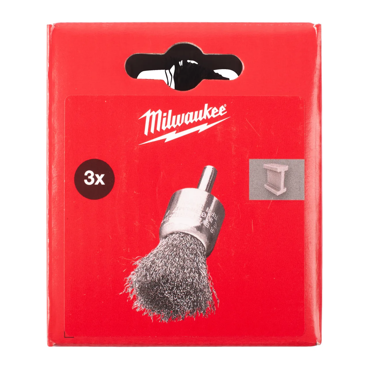 Brosse pinceau sur tige S6 17x20x65 mm en acier, fils ondulés 0,3 mm – lot de 3 pièces. End Brushes Shank 6mm Crimped Wire