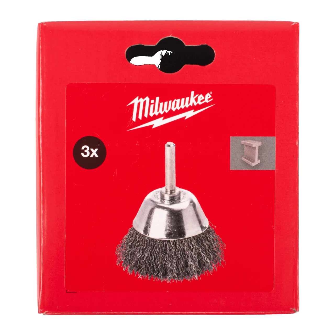 Brosse coupe sur tige S6 50x20 mm en acier ondulés 0,3 mm – lot de 3 pièces. Cup Brushes Shank 6mm Crimped Wire