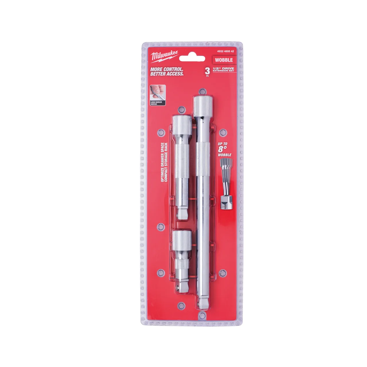Set rallonge à douille ½″ 3 pcs 1/2" Drive Wobble Extension Set