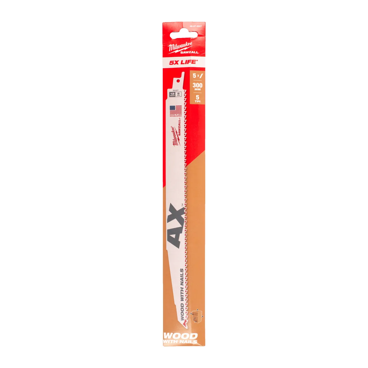 LAME SCIE SABRE AX™ 300MM (X5) Wood with nail: AX