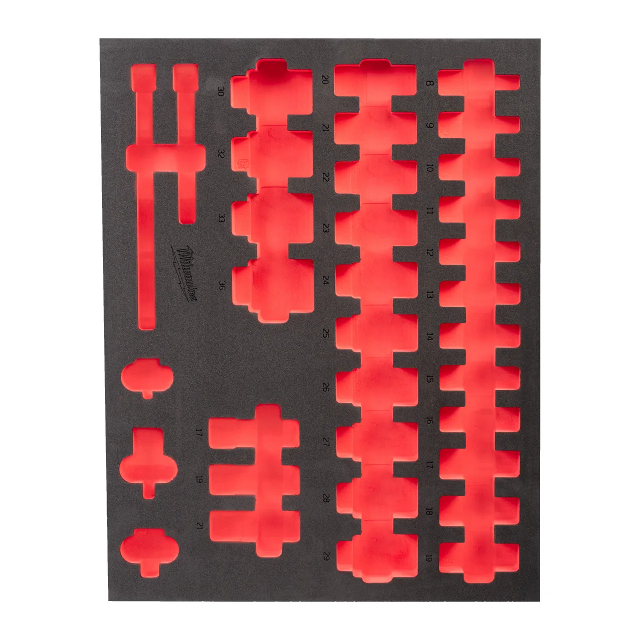 Module de remplacement à base plastique pour douilles longues 1/2". Taille 417 x 536 mm 1/2" impact socket sets II