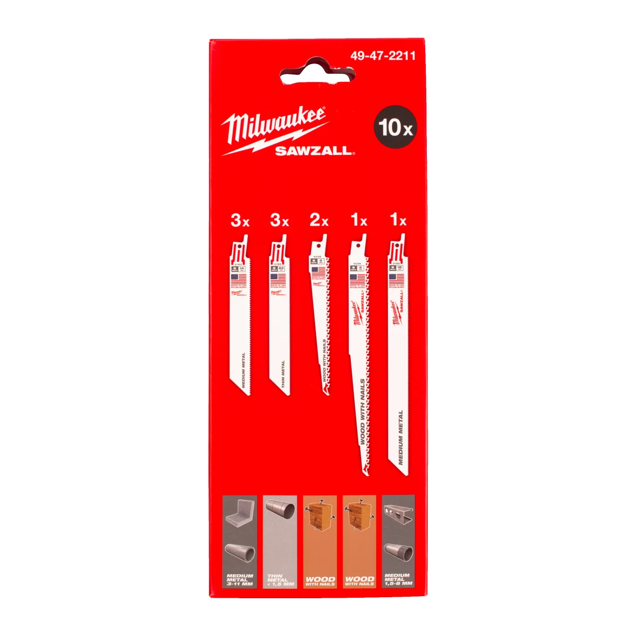 Set de 10 lames de scie sabre SAWZALL™ Sawzall Blade Sets