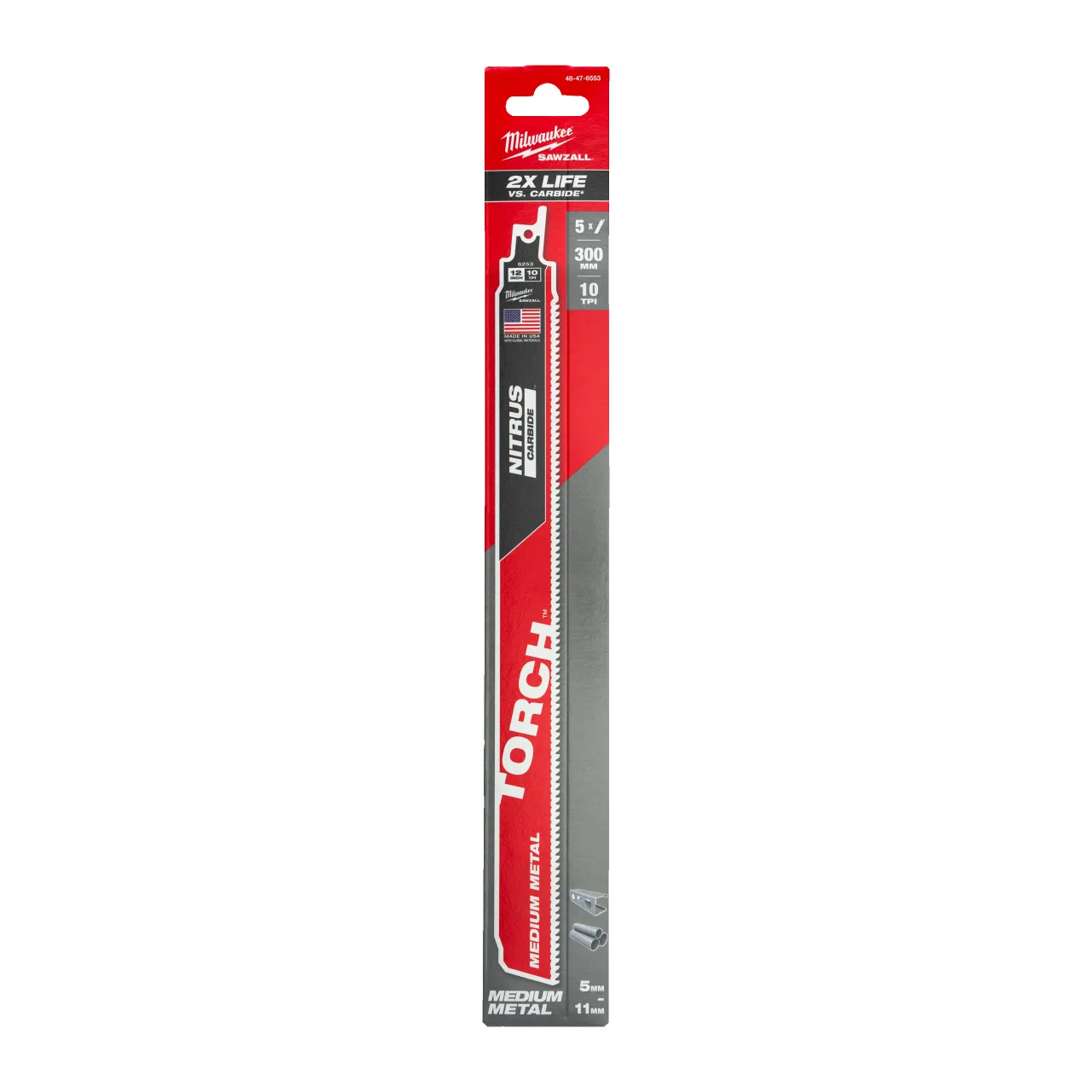 LAME SCIE SABRE TORCH™ NITRUS 300X10 -5PC Metal: Torch with Nitrus Carbide
