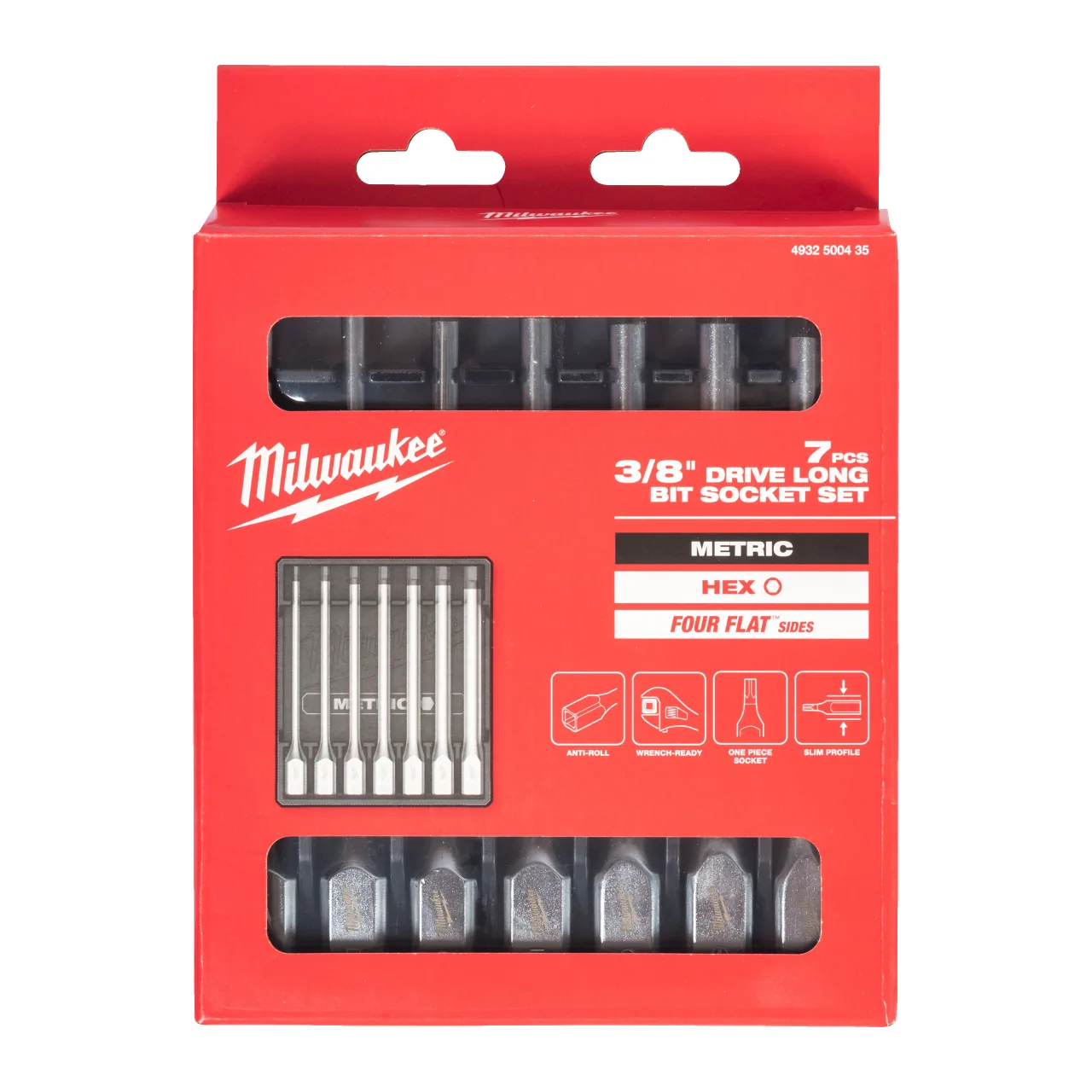 Jeu de 7 douilles à embouts hexagonaux métriques longs, carré 3/8˝ 3/8'' Drive Metric Hex Long Bit Socket Set
