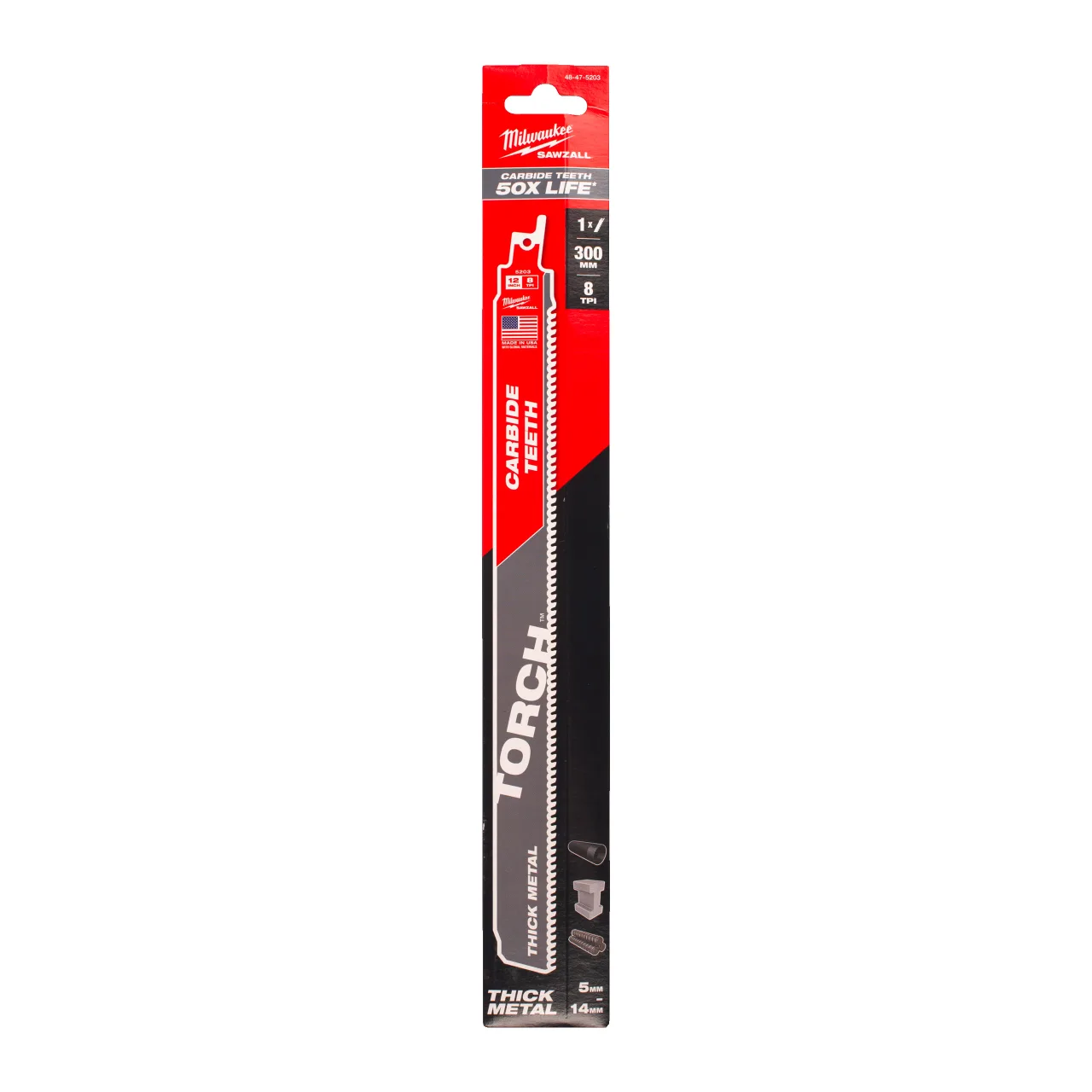 LAME SCIE SABRE TCT Torch™ 300/8T (X1) Metal: Torch with carbide teeth