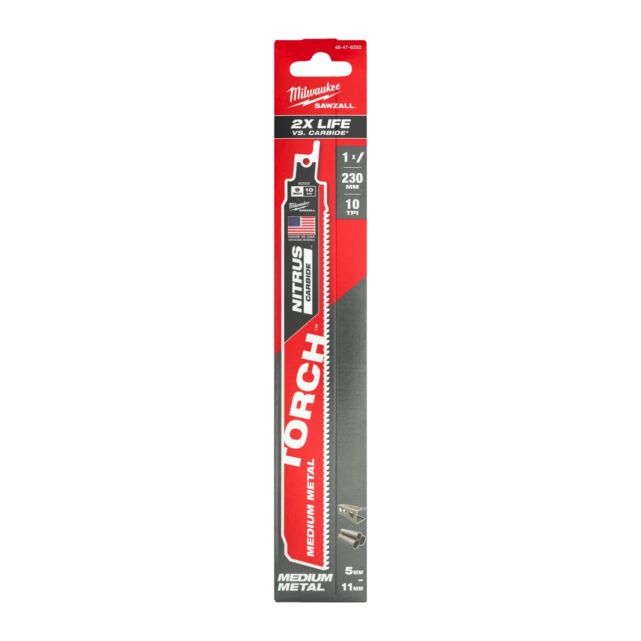 LAME SCIE SABRE TORCH™ NITRUS 230X10 -1PC Metal: Torch with Nitrus Carbide