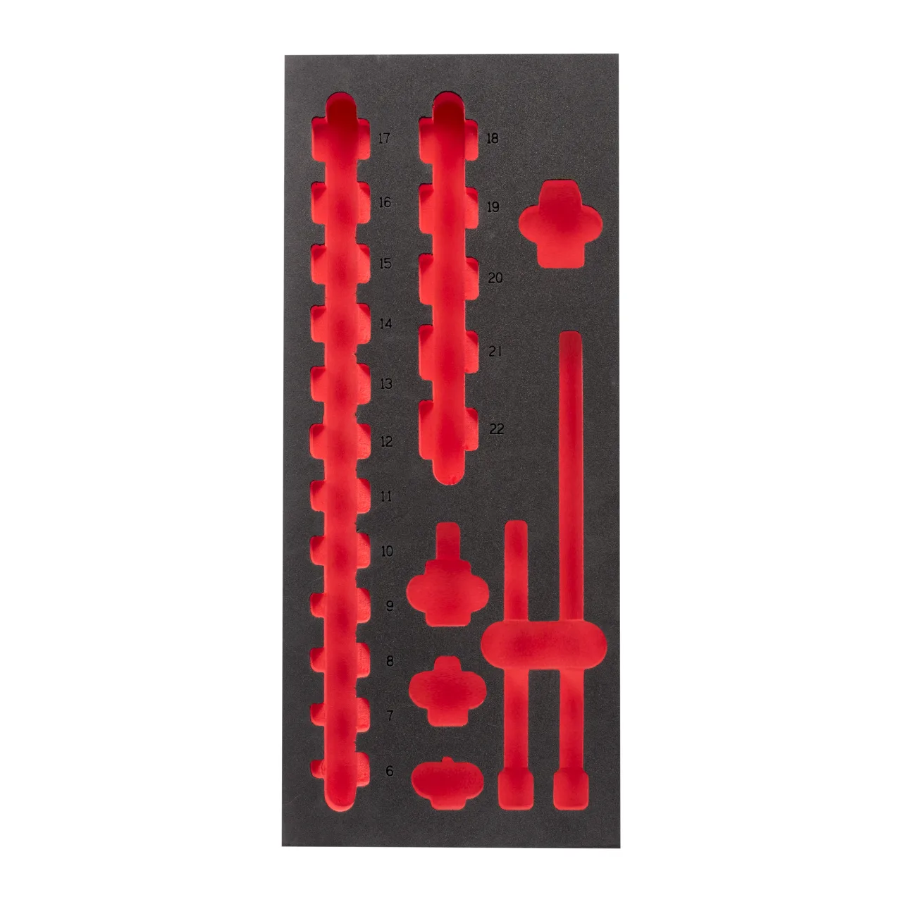 Module mousse douille courte 3/8". Taille 417 x 177 mm SHOCKWAVE™ IMPACT DUTY IMPACT SOCKETS