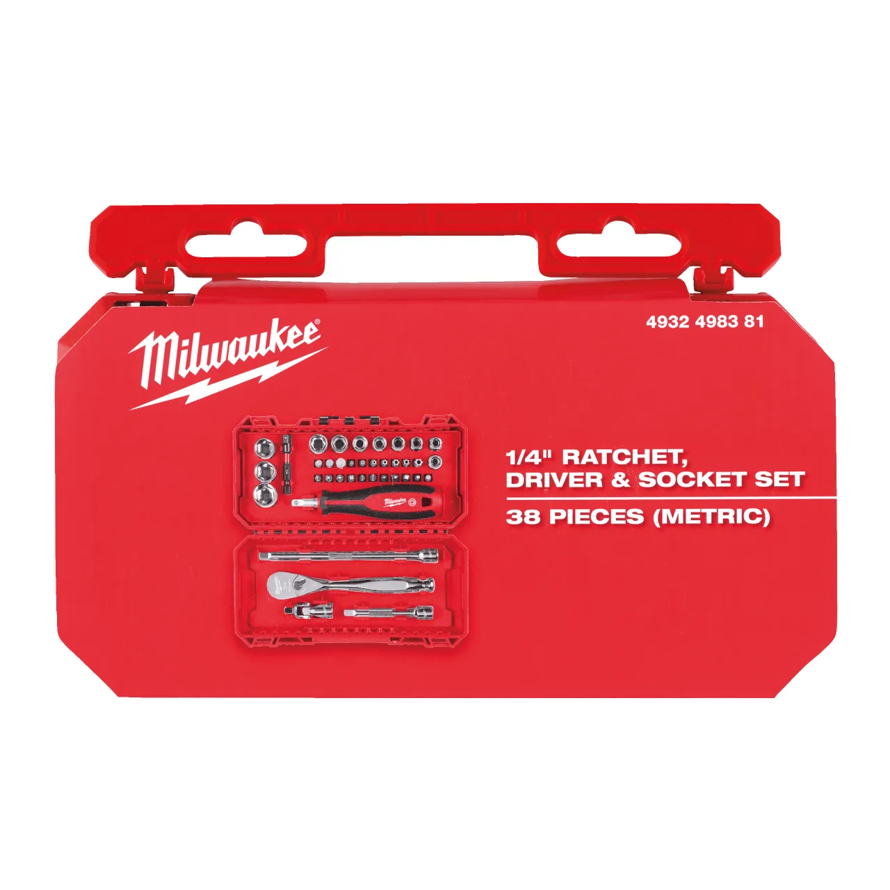 Coffret 38 pcs clés et douille à cliquet 1/4 compatible Packout 1/4" Ratchet & Driver & Socket set