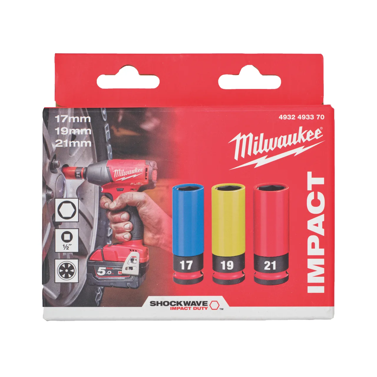 Set douille à choc automobile 1/2" - 3 pcs Hex automotive socket
