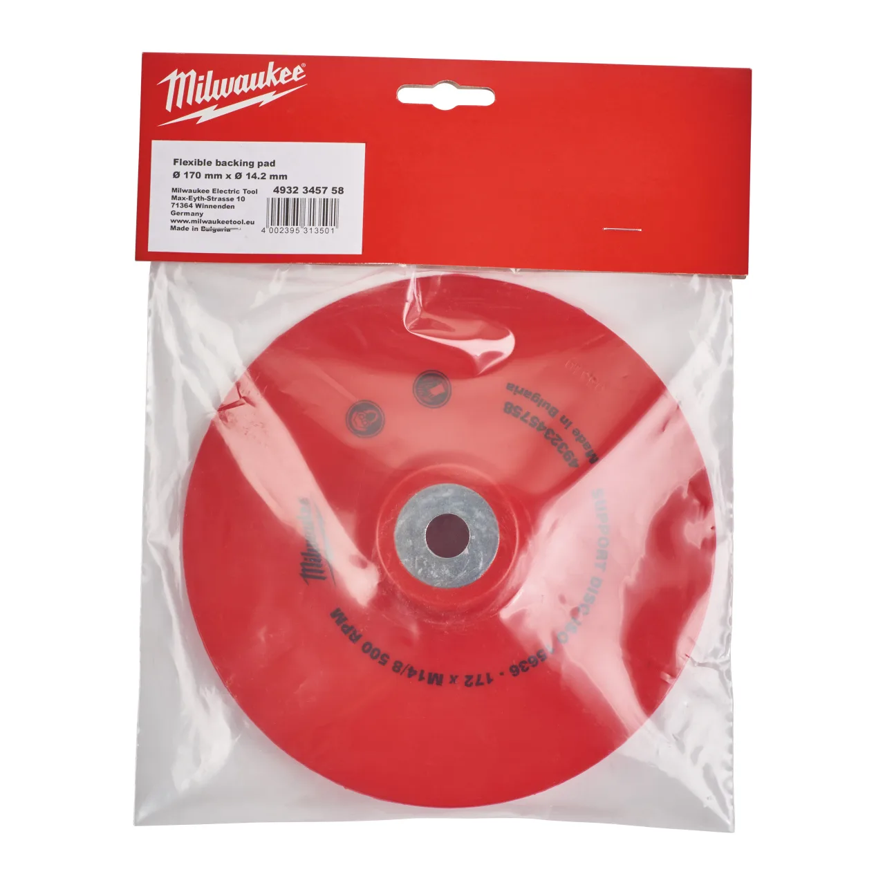 Compléter avec  écrou de bride M14 pour toutes les meuleuses d'angle. Flexible Backing Pad