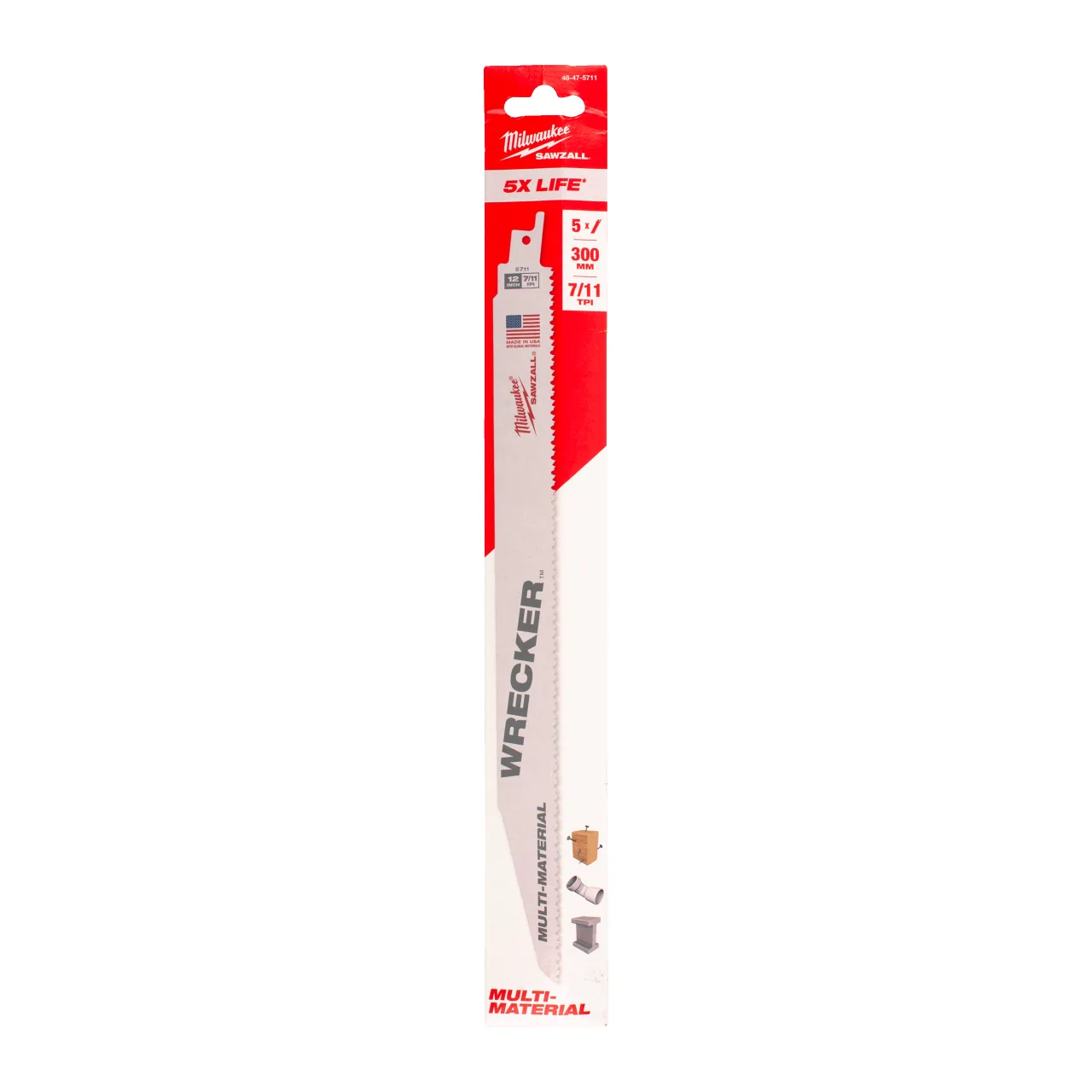 LAME SCIE SABRE WRECKER 300MM (X5) Multi Material: Wrecker
