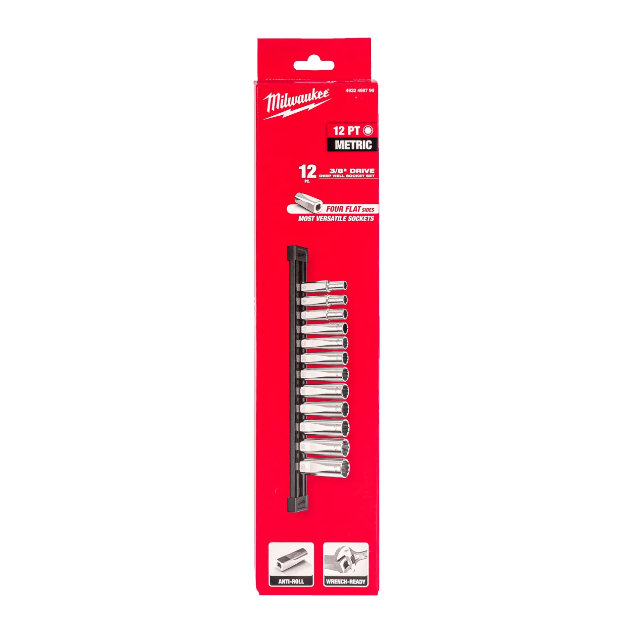 SET DE DOUILLES MÉTRIQUE PROFONDES 12 PANS CARRE 3/8" 12 PIECES 3/8'' Drive Metric Deep 12-Point Socket