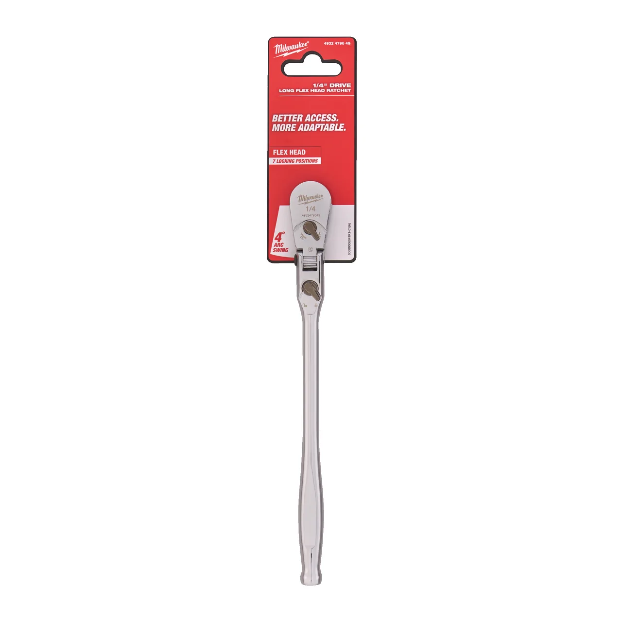 Cliquet ¼″ Long à tête flexible 1/4 Drive Flex Head Ratchet