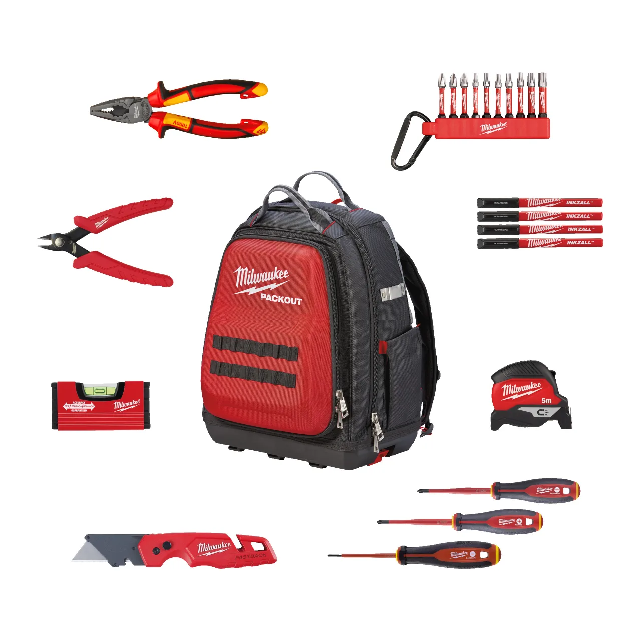 SET ELECTRICIEN OUTILS A MAIN 23 PIECES. DANS UN SAC A DOS PACKOUT™ Electrician Set