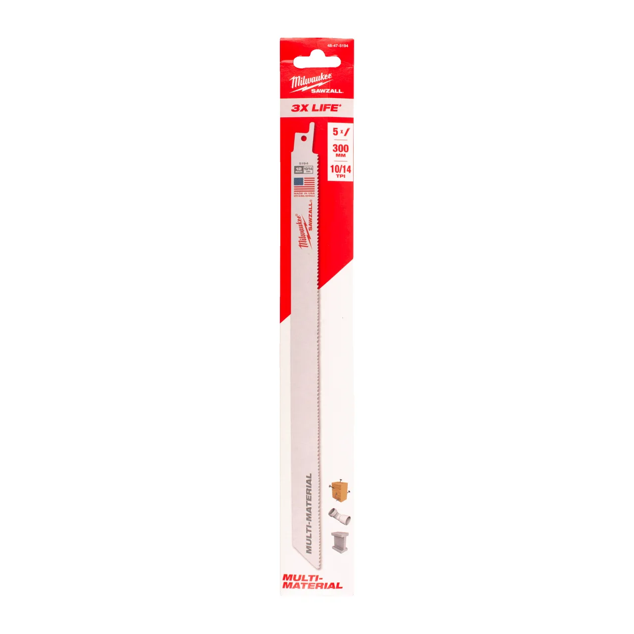LAME SCIE SABRE UNIVERSELLE 300MM (X5) Universal Blades (Wood / Metal / Plastic)