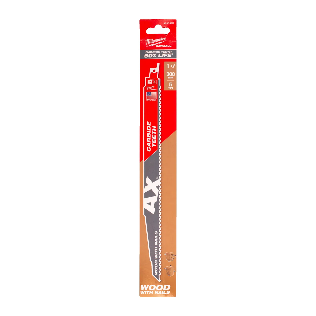 LAME SCIE SABRE TCT AX™ 300 - 1PC Wood with nails: AX with carbide teeth