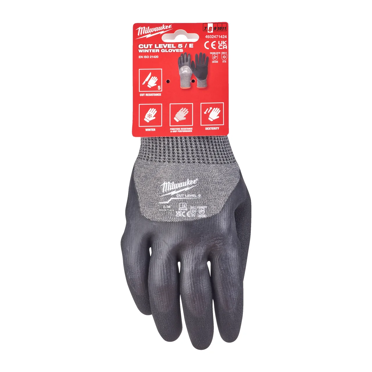 Gants d'hiver anti coupure niveau 5/E - 8/M - 1 paire Winter Cut E Gloves