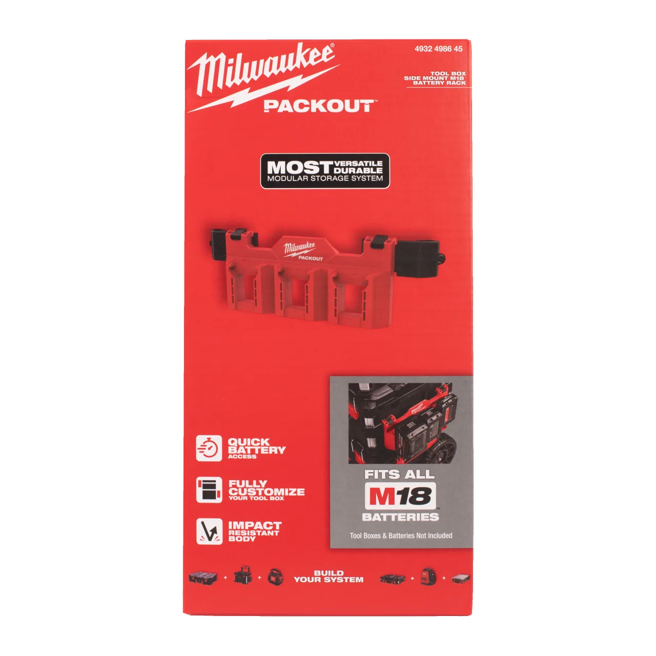 PACKOUT™ Porte-outil long latéral Packout Tool Box M18 Battery Rack Attachment