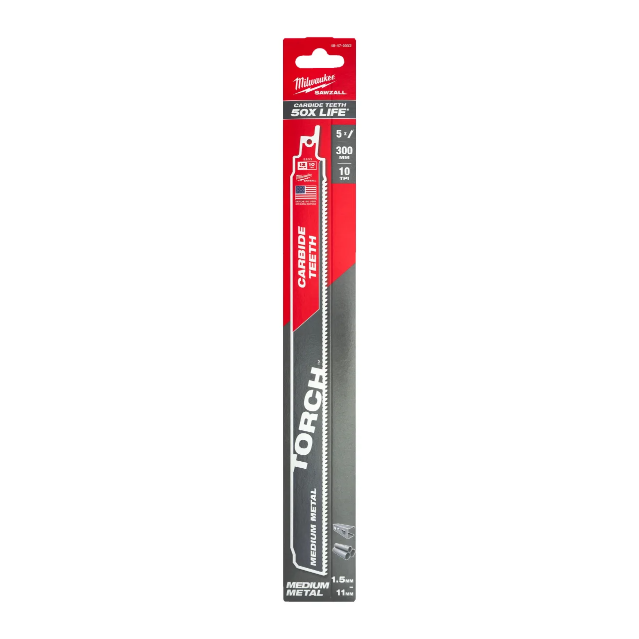 LAME SCIE SABRE TCT TORCH™ 300X10 - 5PC Metal: Torch with carbide teeth