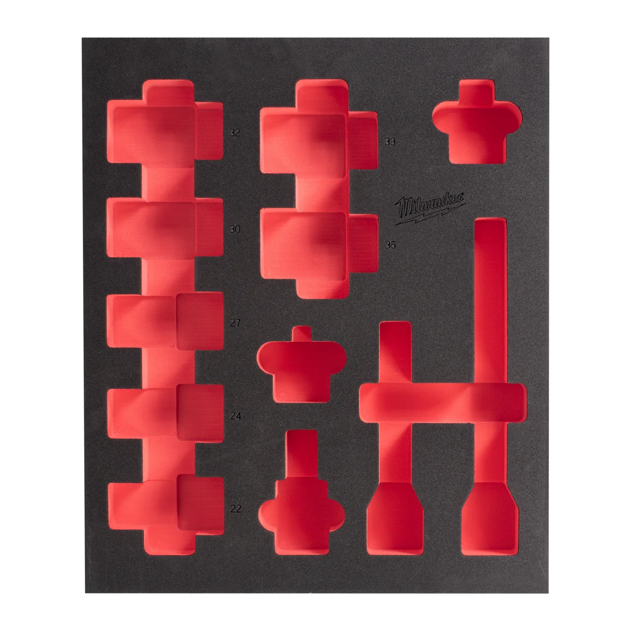 Module de remplacement avec une base plastique pour les douilles longues 3/4". Taille 417 x 355 mm 3/4" impact sockets sets II