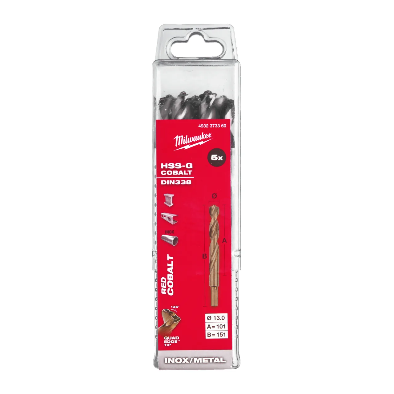 Red Cobalt HSS-G Drill Bits