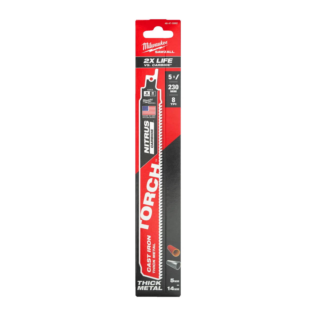 LAME SCIE SABRE TCT TORCH™ NITRUS 230 (X5) Metal: Torch with Nitrus Carbide