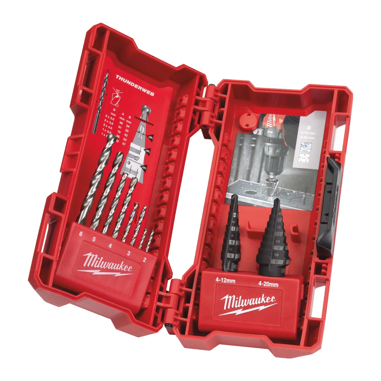 SET FORETS ÉTAGÉS + FORETS ThW HSSG-10PCS Step & drill bit combo set (10 pc)