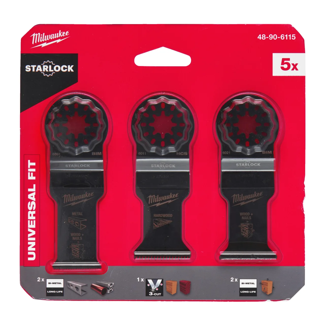Set de lame en bois et en métal (5 pièces) Multi-tool accessories -Starlock multi-tool sets