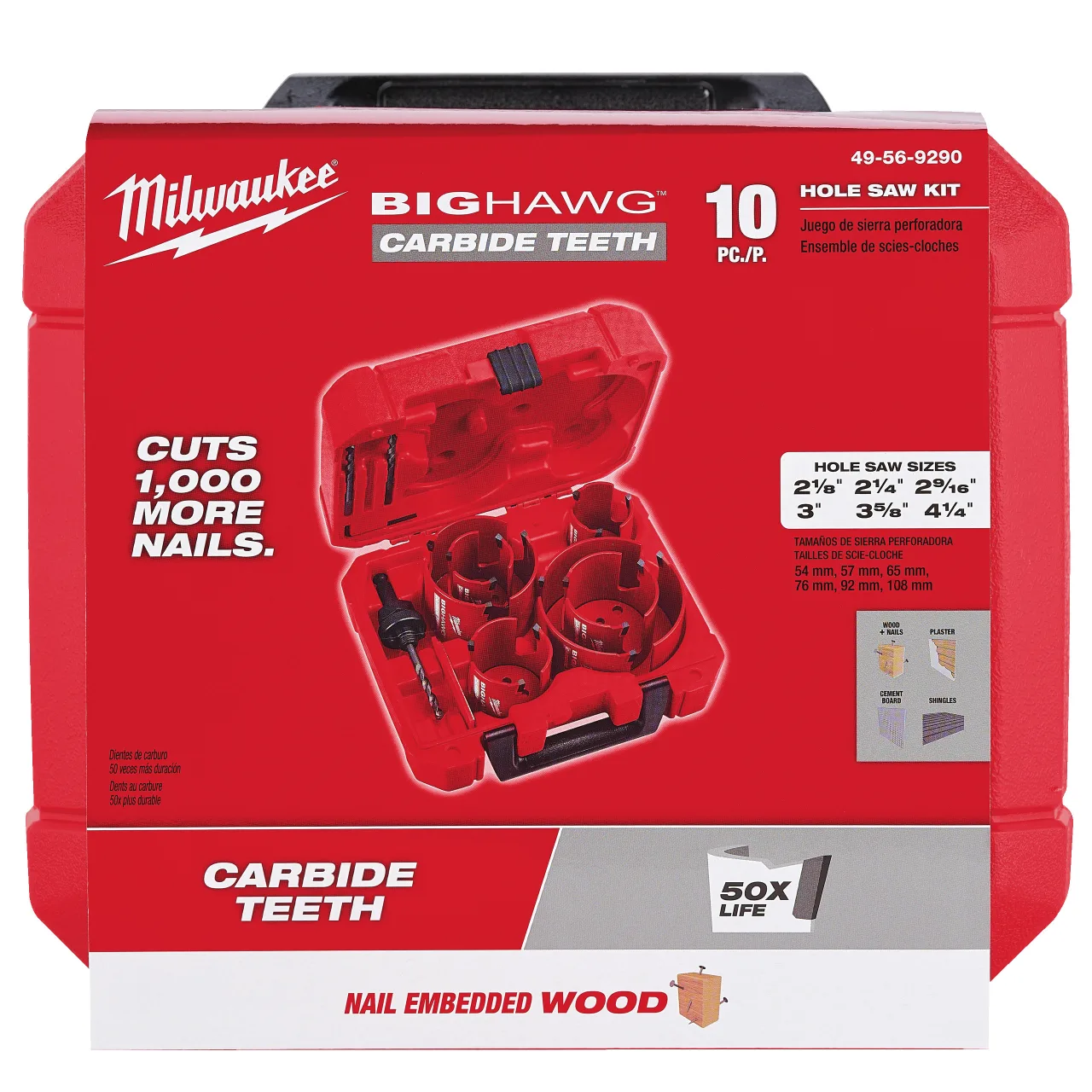 Coffret de scies cloches BIG HAWG TCT 10 pcs Big Hawg Multi Materal Set