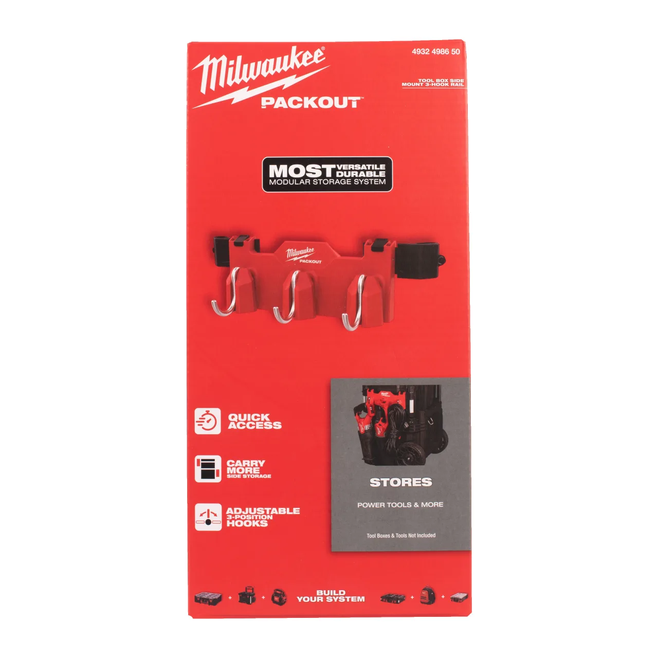 PACKOUT™ Crochet latéral x3 Packout Tool Box 3-hook Attachment