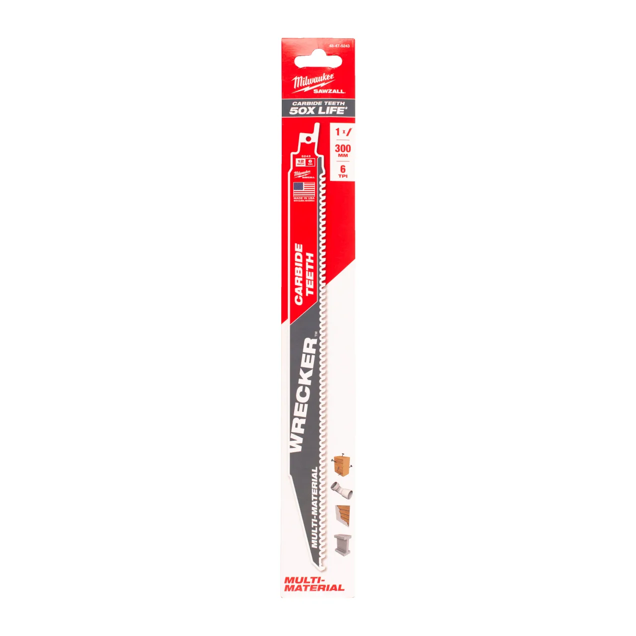 LAME SCIE SABRE TCT WRECKER 300/6T (X1) Multi-Material: Wrecker with carbide teeth