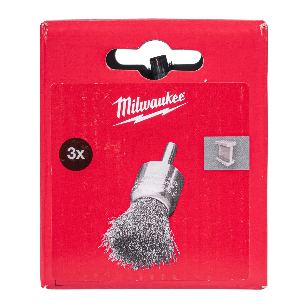 Brosse pinceau sur tige S6 17x20x65 mm en acier inoxydable, fils ondulés 0,3 mm – lot de 3 pièces. End Brushes Shank 6mm Crimped Wire