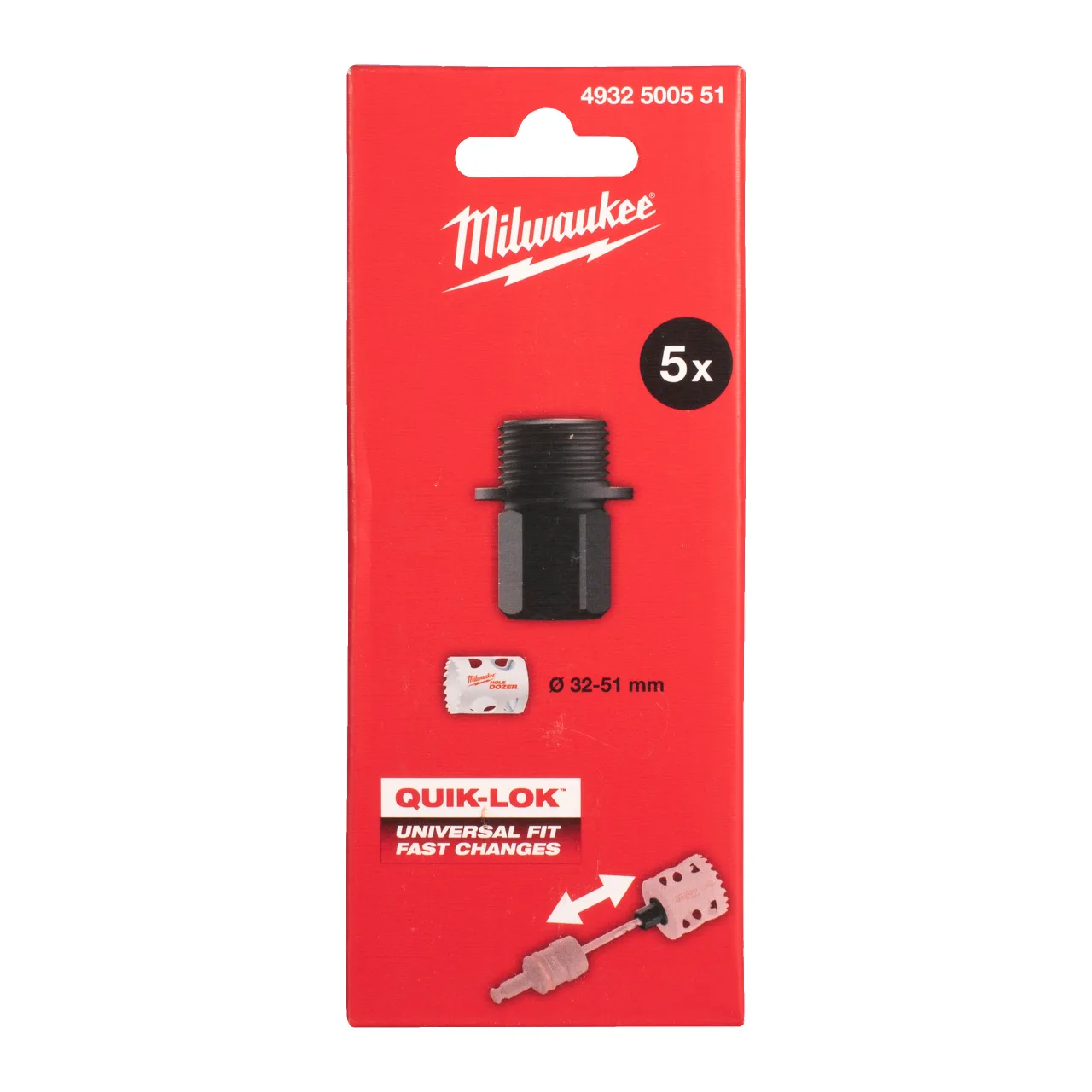 ADAPTATEUR SCIE CLOCHE QL L -5pc Holesaw System Attachments
