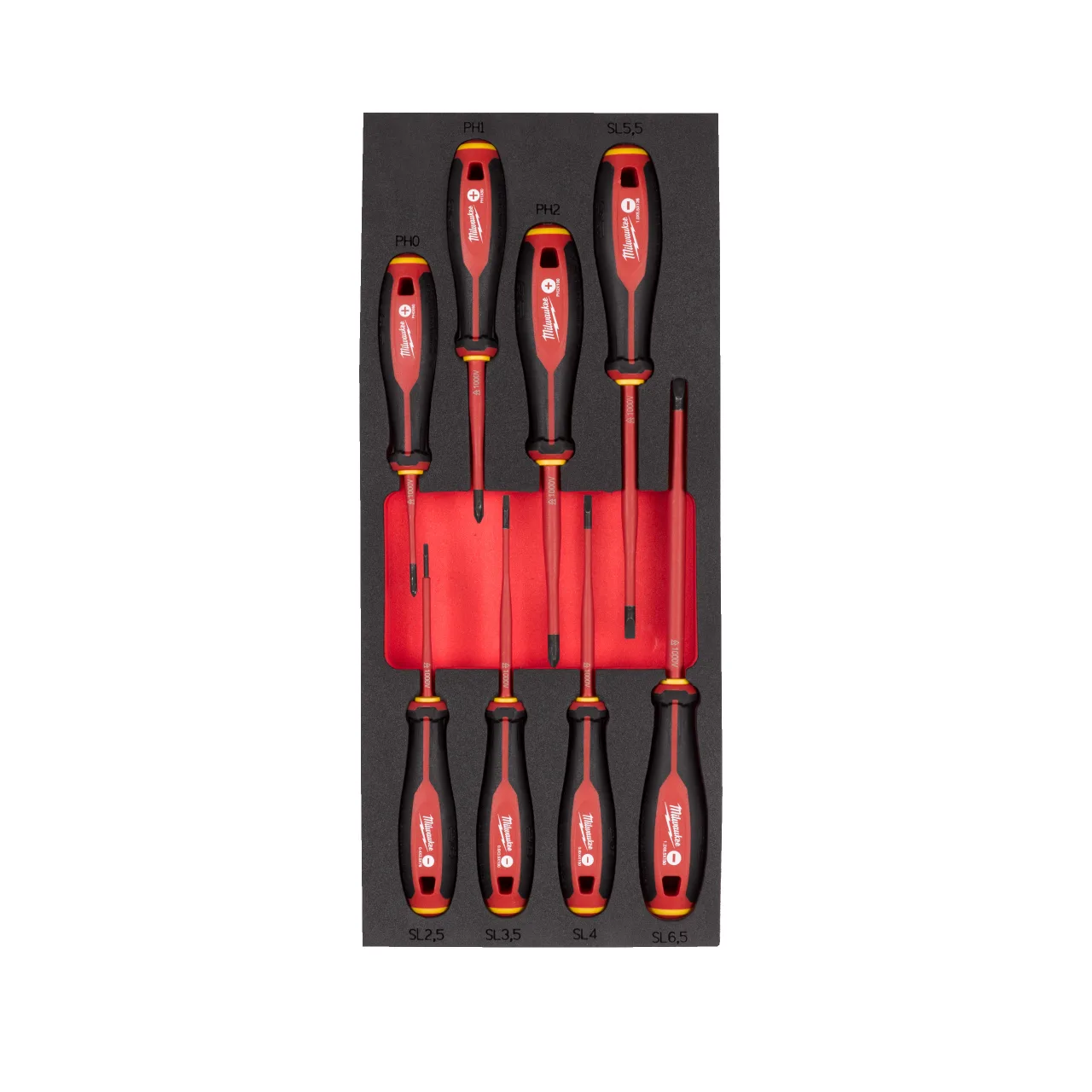 Module Servante Tournevis VDE Tri-lobe (8pc) VDE Trilobe Screwdriver Set Foam Insert