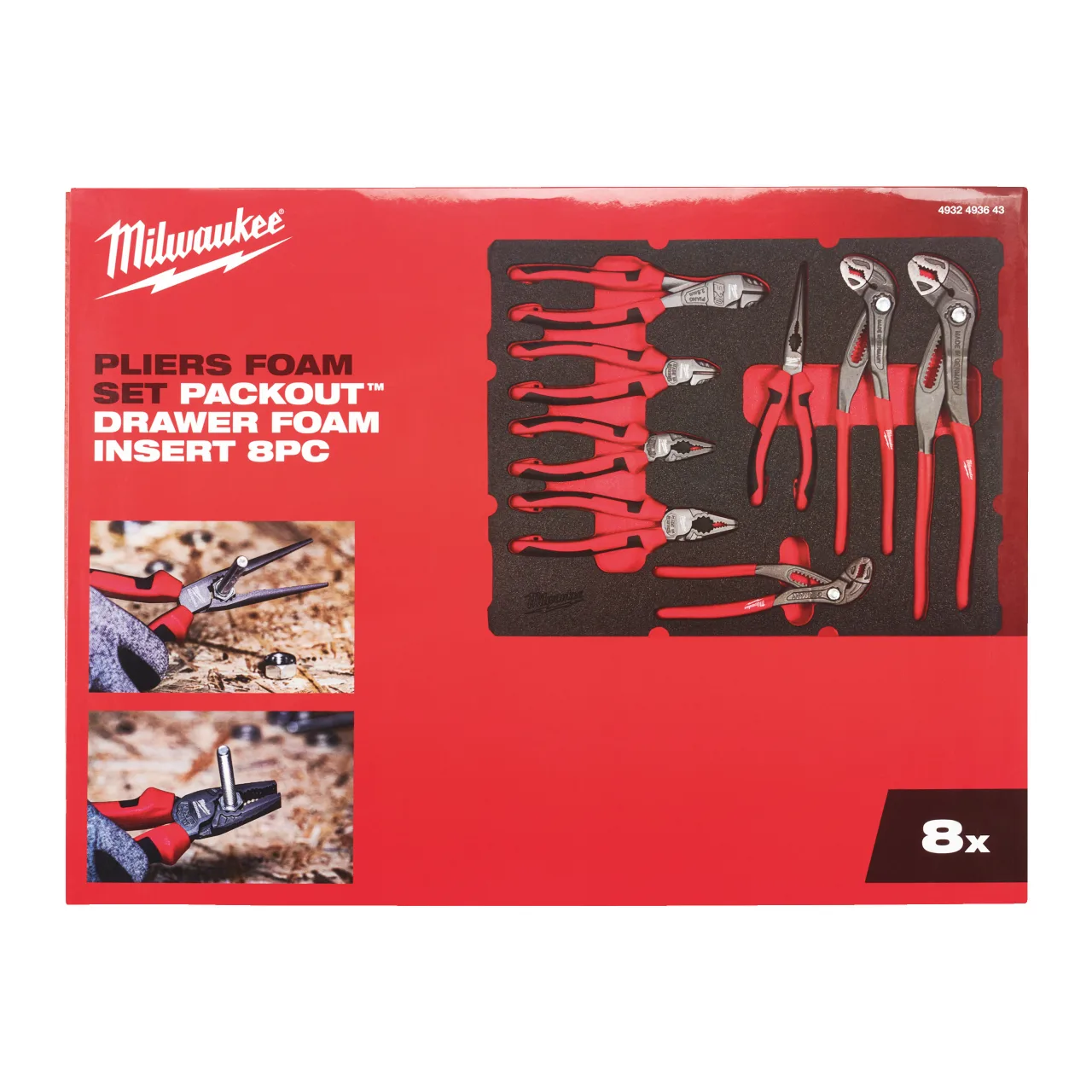 PACKOUT™ MODULE PINCES 8PC Packout Drawer Pliers Foam Insert Set