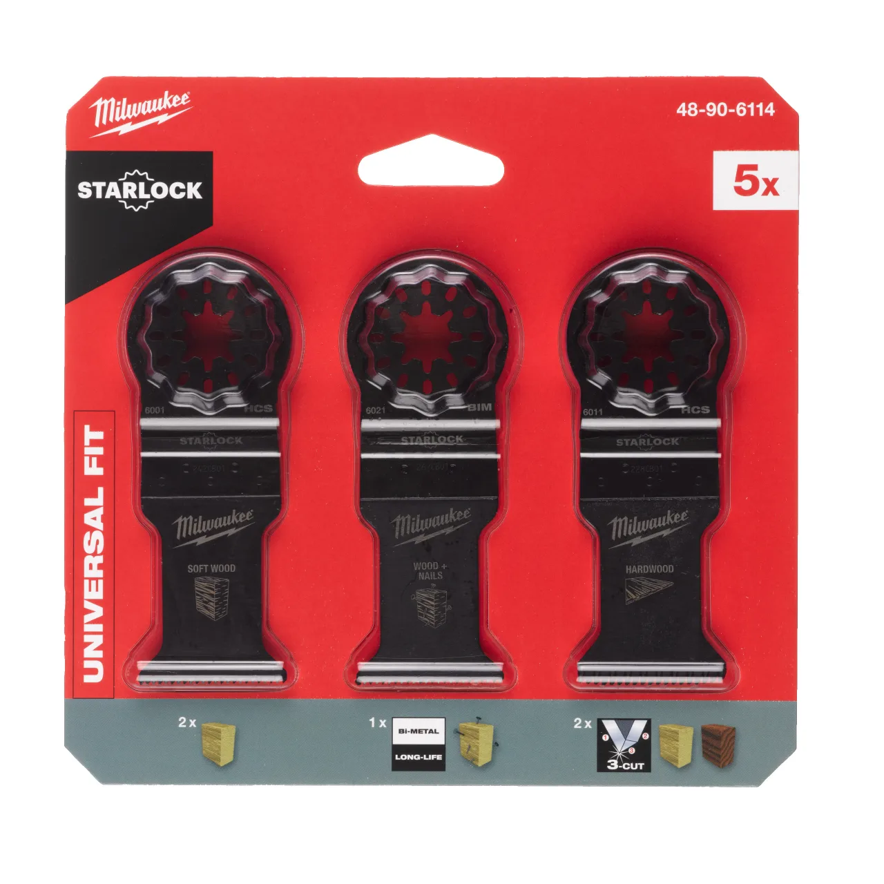 Set de lames en bois (5pc) Multi-tool accessories -Starlock multi-tool sets