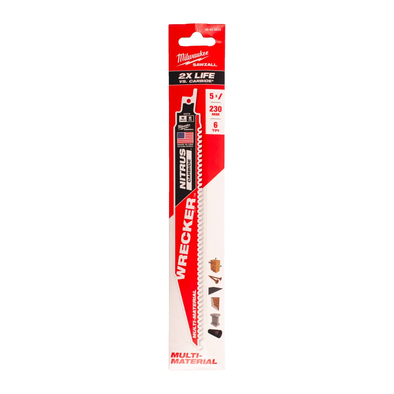 LAME SCIE SABRE WRECKER™ NITRUS 230X6 (X5) Multi Material: Wrecker with NITRUS carbide teeth